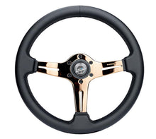 Load image into Gallery viewer, NRG Light Weight Gaming Steering Wheel - Blitz 350mm 3 Rose Gold Spokes Slits - Leather - No Dish - ST-018RG-PR