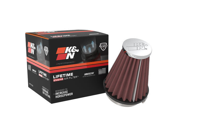 K&N Universal Chrome Filter 2.25 Inch Flange / 3.5 Inch Base / 2 Inch Top / 4 Inch Height - RC-1250