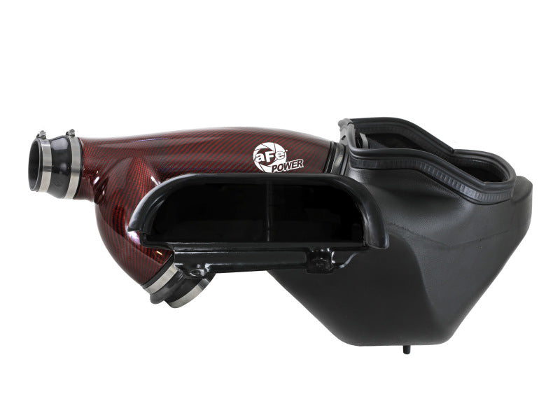 aFe 17-24 Ford F-150 Track Series Red Kevlar Carbon Fiber C/A Intake System w/Black Pro 5R Filter - 57-10031KR