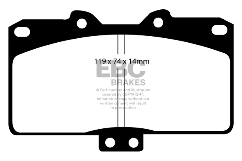 EBC 91-93 Dodge Stealth 3.0 4WD Yellowstuff Front Brake Pads - DP41097R