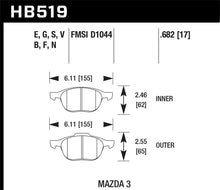 Load image into Gallery viewer, Hawk HP+ 08-09 Mazda 3 / Ford/ Volvo DTC-60 Race Front Brake Pads - HB519G.682