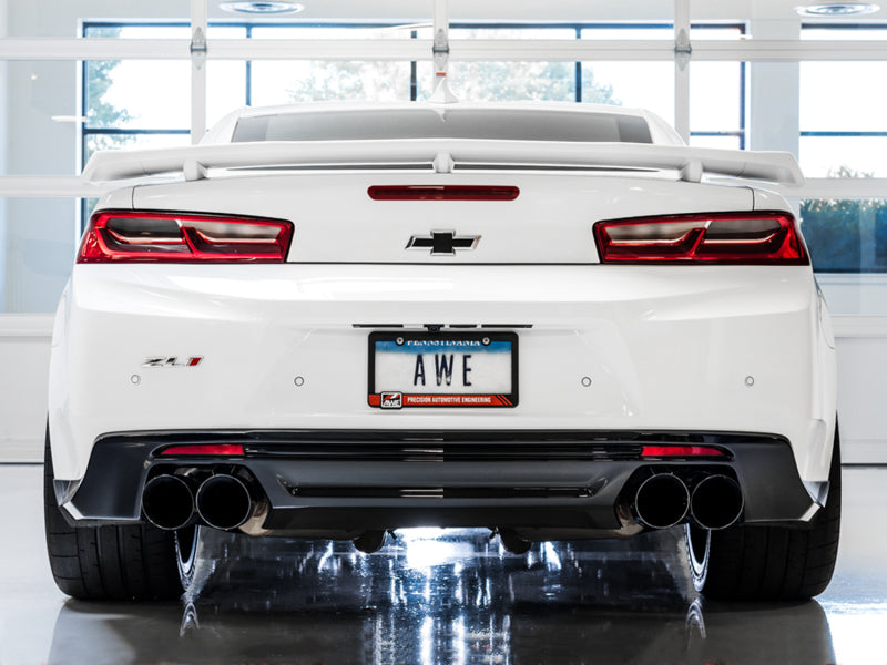 AWE Tuning 16-19 Chevrolet Camaro SS Axle-Back Exhaust - Touring Edition (Quad Diamond Black Tips) - 3015-43115