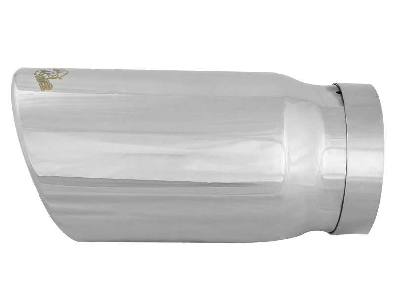 aFe Universal Bolt On Exhaust Tip Polished 5in Inlet x 6in Outlet x 12in Long - 49T50604-P12