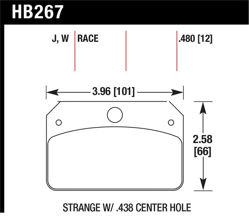 Hawk DR-97 Brake Pads for Strange w/ 0.438in Center Hole - HB267J.480
