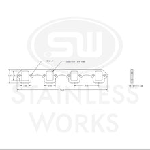 Load image into Gallery viewer, Stainless Works SBF Stock Rectangular Shaped Port 304SS Exhaust Flanges 1-3/4in Primaries (2in BP) - HFSBF2