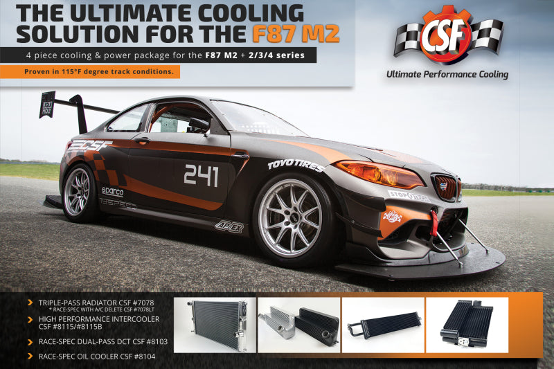 CSF 15-18 BMW M2 (F87) Race-Spec Dual Pass DCT Oil Cooler - 8103