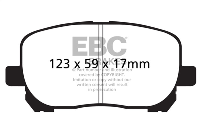 EBC 02-08 Pontiac Vibe 1.8 Yellowstuff Front Brake Pads - DP41637R