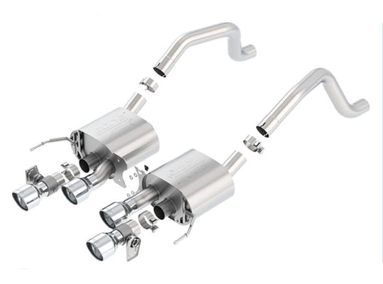 Borla 15 Chevy Corvette C7 ZO6 6.2L w/o AFM w/ NPP ATAK Quad RD RL AC Tips Center Rear Exit Exhaust - 11905