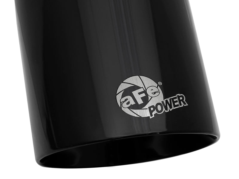 aFe MACH Force-Xp Univ 304 SS Double-Wall Clamp-On Exhaust Tip - Black - 3in Inlet - 4.5in Outlet - 49T30454-B092
