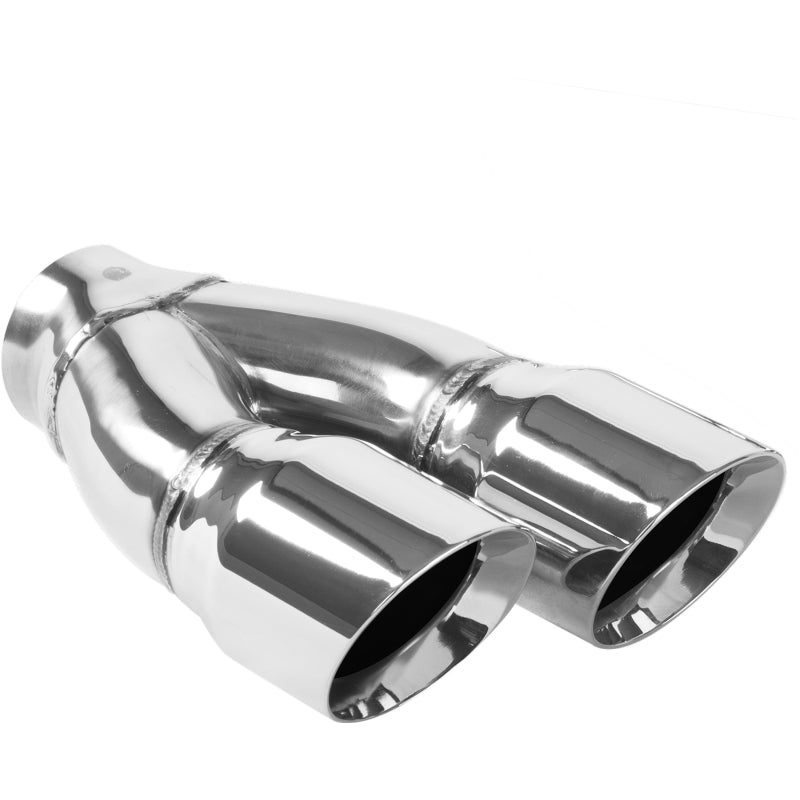 MagnaFlow Double Wall 3in Dual Round Polished Tip 2.25in Inlet - 35228