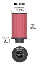 Load image into Gallery viewer, K&amp;N Universal Air Filter 4in Flange ID 7in OD 9in Height - RD-1460
