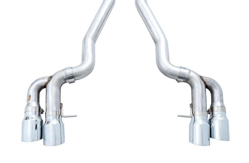AWE Tuning 18-19 BMW M5 (F90) 4.4T AWD Axle-Back Exhaust - Track Edition (Chrome Silver Tips) - 3020-42069