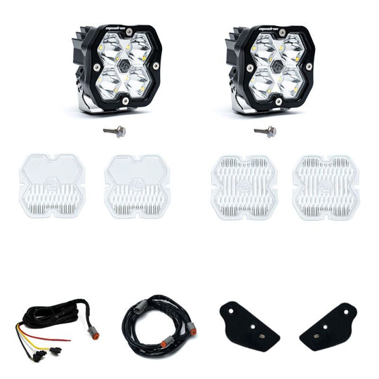 Baja Designs 21-25 Ford Bronco (Incl. 22-25 Raptor) Squadron Sport 2.0 A-Pillar Kit UP (Spot) -Clear - 440088UP