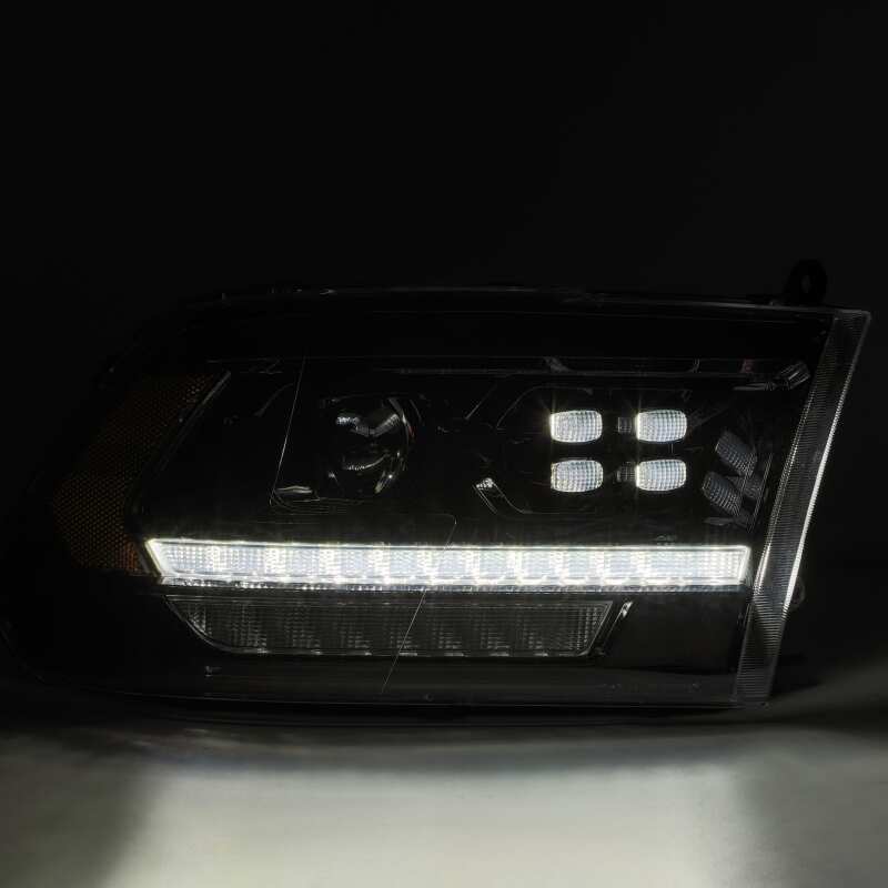 AlphaRex 09-18 Dodge Ram 1500HD PRO-Series Proj Headlights Plank Style Alpha Black w/Seq Signal/DRL - 880524