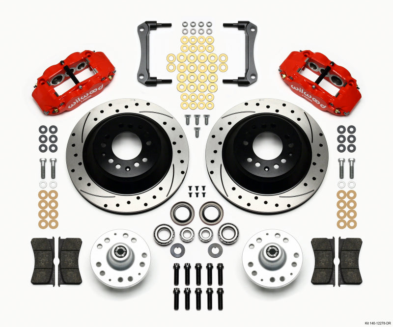 Wilwood Narrow Superlite 6R Front Hub & 1PC Rtr Kit 12.88in Drilled -Red 70-78 Camaro - 140-12278-DR