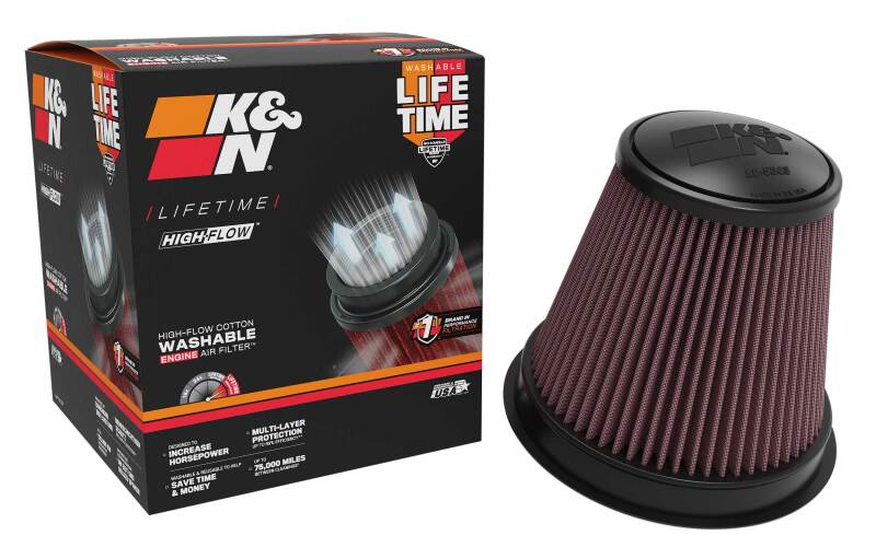 K&N Universal Air Filter 4in Flg 8-1/2in B 5in T 8in H Gen 3 - RU-5343