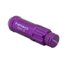 Load image into Gallery viewer, NRG 700 Series M12 X 1.5 Steel Lug Nut w/Dust Cap Cover Set 21 Pc w/Locks &amp; Lock Socket - Purple - LN-LS700PP-21
