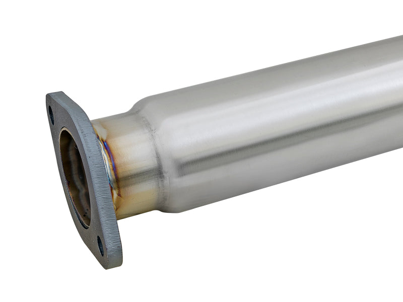 aFe Takeda 3in. to 2.5in. 304 SS C/B Exhaust 08-15 Mitsubishi EVO I4-2.0L (t) - Blue Flamed Tips - 49-36701-L