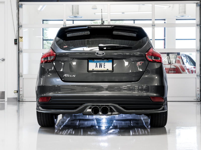 AWE Tuning Ford Focus ST Touring Edition Cat-Back Exhaust - Non-Resonated - Chrome Silver Tips - 3015-32092
