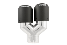 Load image into Gallery viewer, MBRP 3in ID / Dual 4in OD Out Staggered L 9.87in / R 9.37in Dual Wall Carbon Fiber Univ Exhaust Tip - T5182CF