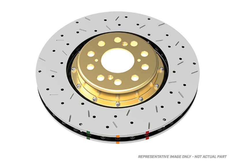 DBA 12-15 Lotus Exige Front 5000 2-Piece Drilled & Slotted Rotor w/Black Hat - DBA52358BLKXS