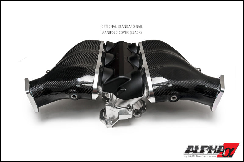 AMS Performance 2009+ Nissan GT-R Alpha Carbon Fiber/Billet Intake Manifold w/Std Fuel Rail - Clear - ALP.07.08.0101-1