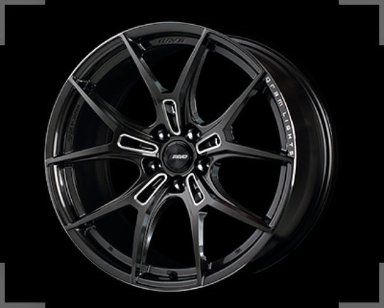 Gram Lights 57FXZ 19x9.5 +25 5x112 Super Dark Gunmetal and Machining Rim Edge DC Wheel - WGFZ425MH8F