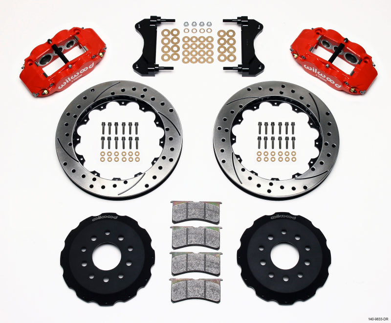 Wilwood Narrow Superlite 6R Front Hat Kit 13.06in Drilled Red 98-02 Camaro/Firebird - 140-9833-DR