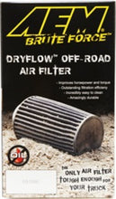 Load image into Gallery viewer, AEM Dryflow Conical Air Filter 2.75in Flange ID / 6in Base OD / 5.125in Top OD / 9.125in Height - 21-2029BF