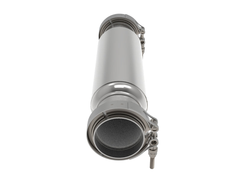 aFe MACH Force-Xp Resonator 3 IN Inlet/Outlet x 4 IN Dia. x 12 IN Body x 16 IN Overall Length - 49M10006
