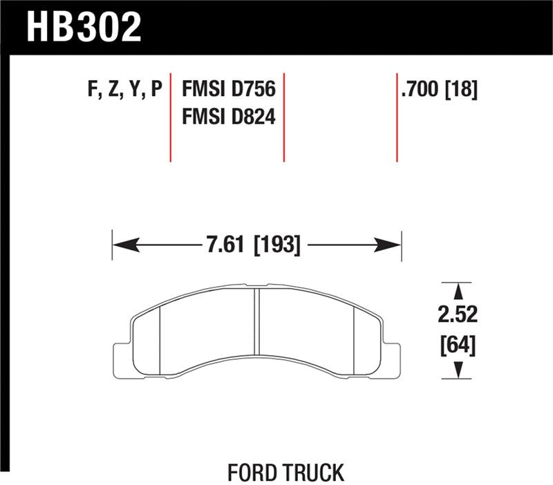 Hawk Super Duty Street Brake Pads - HB302P.700