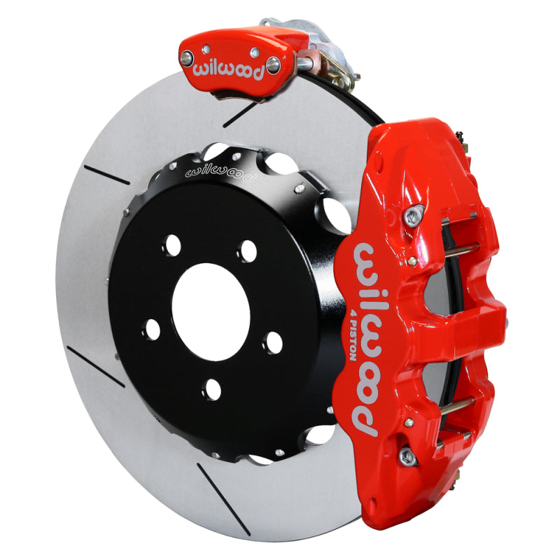 Wilwood kit rear AERO4 C7 vette front spindle 14.00X 1.10 rotor GT red - 140-17142-R