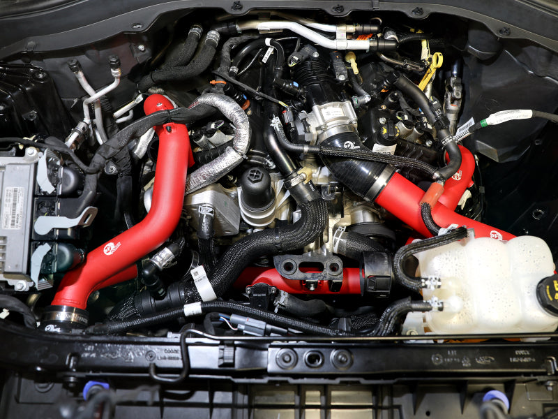 aFe Bladerunner 2-1/4 IN Aluminum Hot Charge Pipe Black 20-23 Ford Explorer/Explorer ST - Red - 46-20658-R