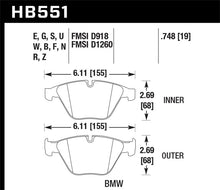 Load image into Gallery viewer, Hawk 07-09 BMW 335d/335i/335xi / 08-09 328i/M3 Performance Ceramic Street Front Brake Pads - HB551Z.748