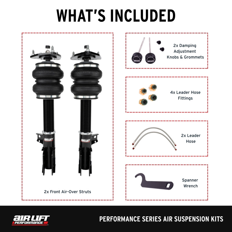 Air Lift Performance 15-23 Ford Mustang S550/24-25 S650 Air Suspension Front Kit - 76007