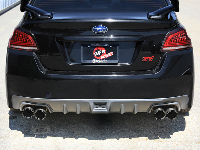 aFe Subaru WRX/STi 15-21 H4-2.0/2.5L Takeda 3in to 2-1/2in Stainless Cat-Back Exhaust Crbn Fiber Tip - 49-36810-C