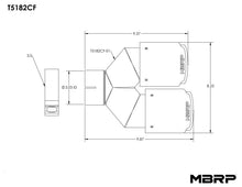 Load image into Gallery viewer, MBRP 3in ID / Dual 4in OD Out Staggered L 9.87in / R 9.37in Dual Wall Carbon Fiber Univ Exhaust Tip - T5182CF