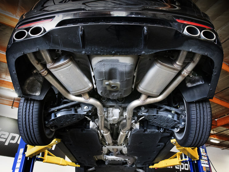 aFe Gemini XV 3in to Dual 2-1/2in 304 SS Cat-Back Exhaust w/ Cut-Out 18-21 Kia Stinger L4-2.0L (t) - 49-37034