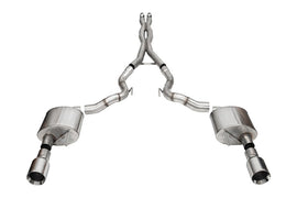 Corsa 24+ Ford Mustang GT Conv. Xtreme Cat-Back Ex. Sys. 3.0in Dual Rear Ex w/4.5in StraightCut Tips - 21271