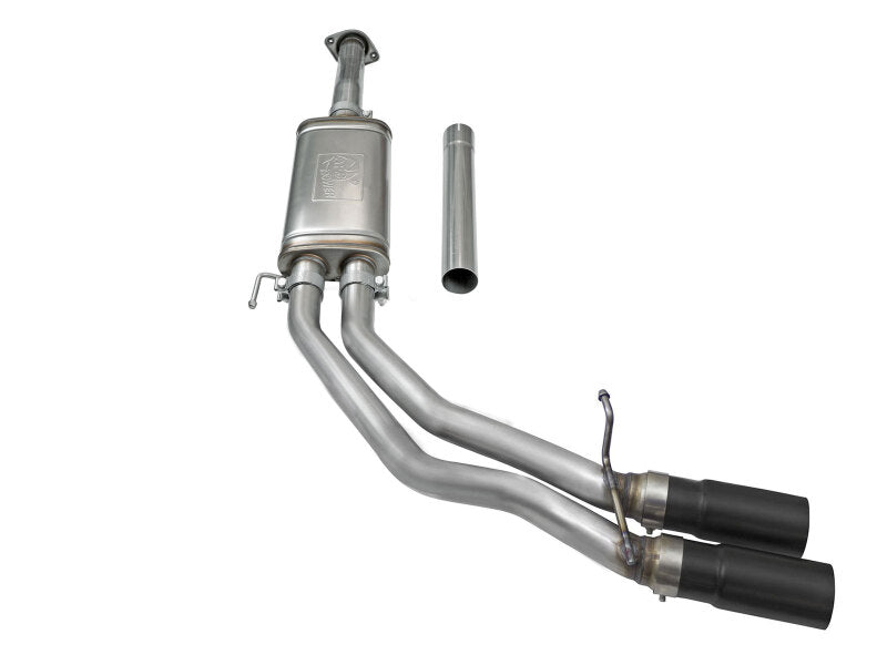 aFe Rebel Exhausts 3in SS Cat-Back 15-16 Ford F-150 EcoBoost V6 2.7/3.5L V8 5.0L w/ Black Tips - 49-43081-B