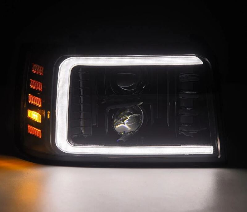 AlphaRex 92-96 Ford F-Series/Bronco PRO-Series Proj Headlights Alpha-Blk w/Seq. Sig & DRL - 880265