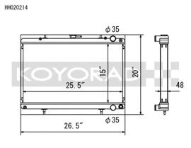 Koyo Nissan 89-93 Skyline GT-R/GT-S 2.6L (t)/88-94 Cefiro 2.0L (t)/89-93 Laurel 2.0L (t) Radiator - HH020214