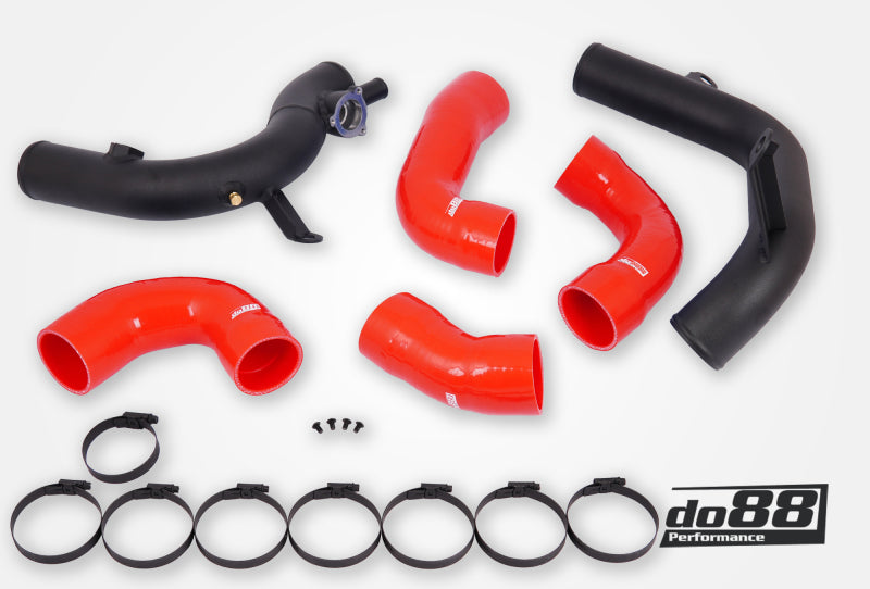 do88 VAG 2.0 TSI EA888 Gen4 (300hp+) OEM Intercooler Pressure Pipes Red Hoses - TR-340-OE-1-R