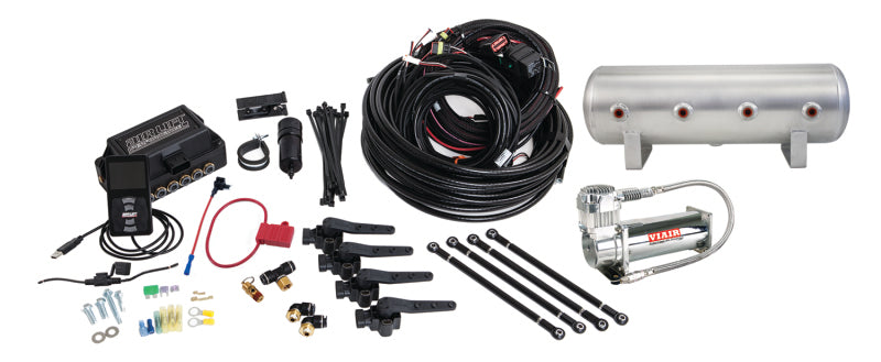 Air Lift Performance 3H (3/8 Air Line 2.5 Gal Raw Aluminum Tank VIAIR 444C Comp) - 27696