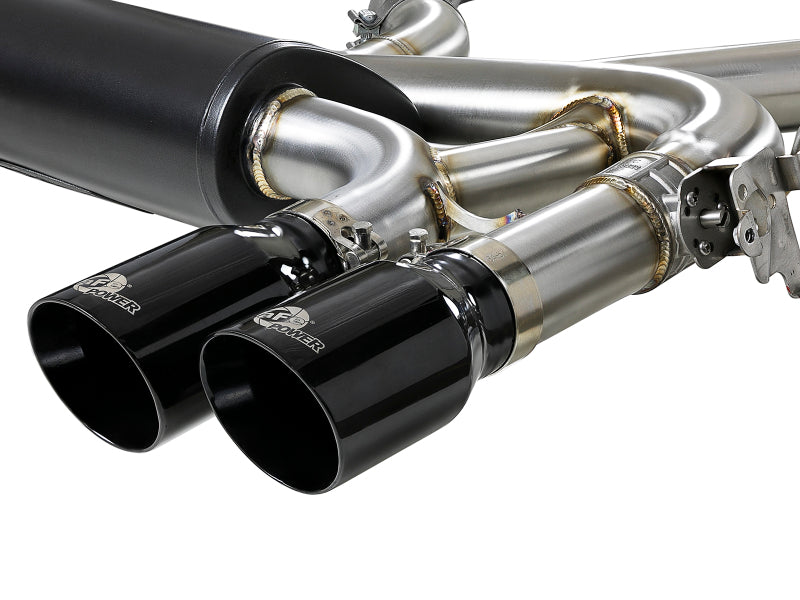 aFe MACH Force-Xp 3.5in. 304 SS C/B Exhaust System 15-18 BMW X5 M (F85) V8-4.4L (tt) - Black Tip - 49-36341-B