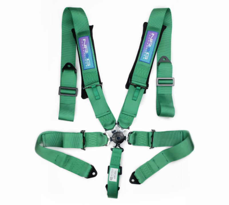 NRG 5PT 3in. Seat Belt Harness / Cam Lock - Green - SBH-B6PCGN