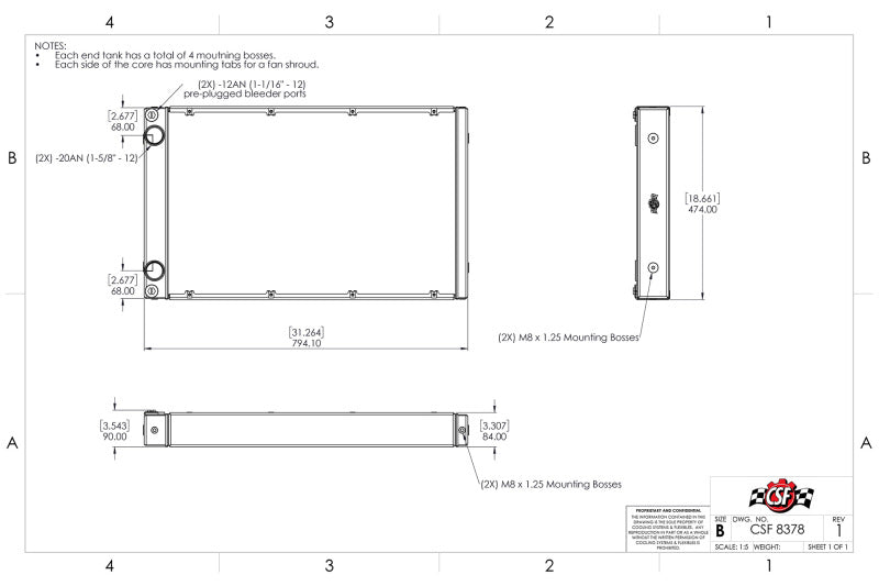 CSF Motorsport Dual-Pass Competition Radiator - 8378