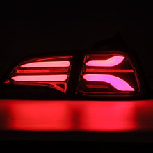 Load image into Gallery viewer, AlphaRex 17-22 Tesla Model 3 PRO-Series LED Tail Lights Jet Black w/Seq Sig - 601010