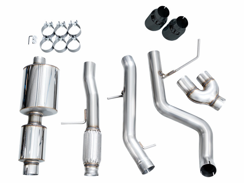 AWE Tuning 2021+ GMC Tahoe/Yukon 5.3L 0FG Side Exit Catback Exhaust - Diamond Black Tips - 3015-33007