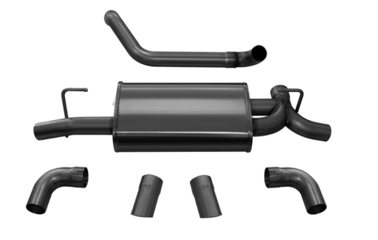 Corsa 2018-2025 Jeep Wrangler JL 2.5in Dual Rear Turn Down Exit Black Sport Axle-Back Exhaust - 21013BLK